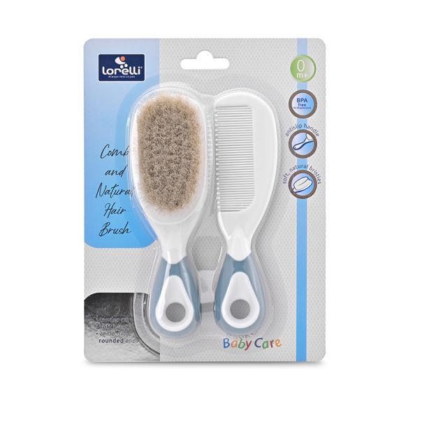 LORELLI Baby care četka sa prirodnim vlasima Moonlight blue - 10240350002