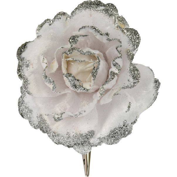 Novogodišnji Cvet ukrasni glitter beli dh8055050 - 102663