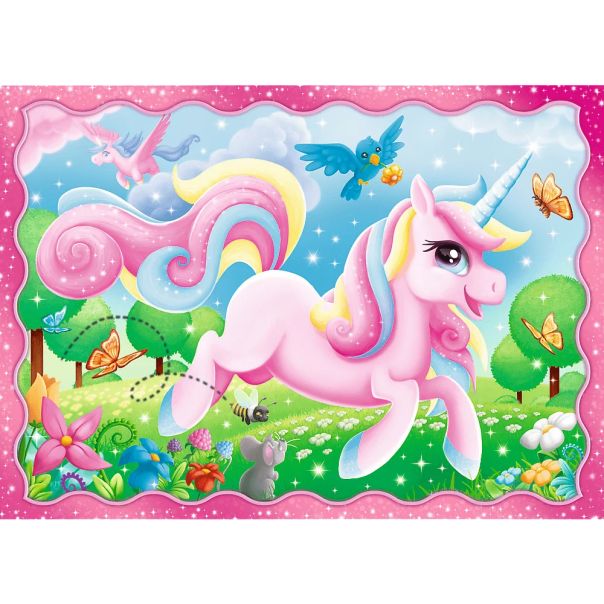 TREFL Puzzle 4u1 Unicorns and Magic 34389 - 54, 48, 35, 70 delova - T34389