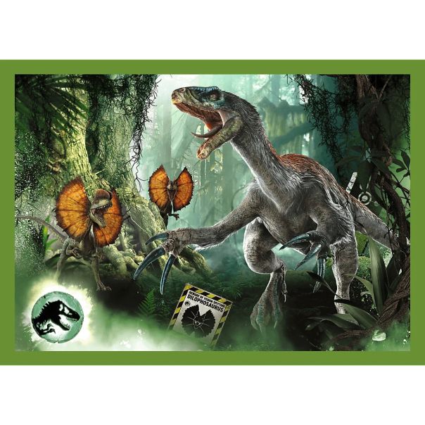 TREFL Puzzle 4u1 Dangerous dinosaurs 34607 - 54, 48, 35, 70 delova - 102815-34607