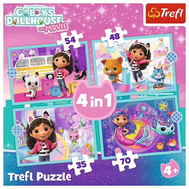 TREFL Puzzle 4u1 Gabby's Big Adventure 34670 - 54, 48, 35, 70 delova - 102839-34670