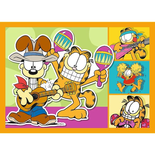 TREFL Puzzle 4u1 Garfield loves lasagna 34673 - 54, 48, 35, 70 delova - 102840-34673