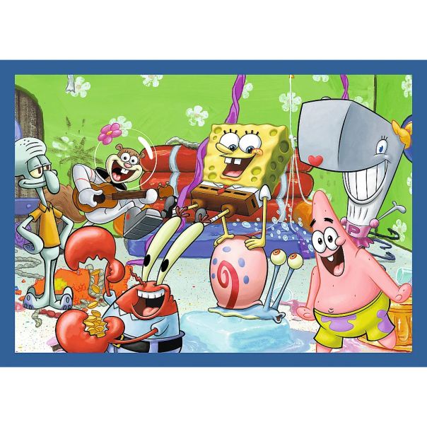 TREFL Puzzle 4u1 Sponge Bob's underwater life 34674 - 54, 48, 35, 70 delova - 102841-34674