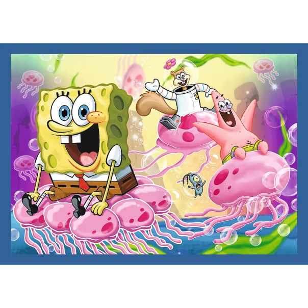 TREFL Puzzle 4u1 Sponge Bob's underwater life 34674 - 54, 48, 35, 70 delova - 102841-34674