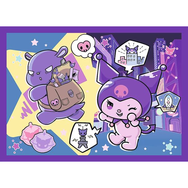 TREFL Puzzle 4u1 Kuromi Day 34676 - 54, 48, 35, 70 delova - 102842-34676