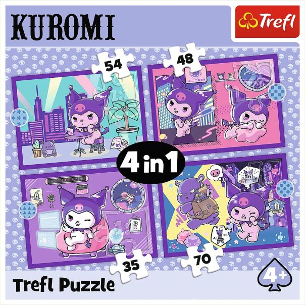 TREFL Puzzle 4u1 Kuromi Day 34676 - 54, 48, 35, 70 delova - 102842-34676