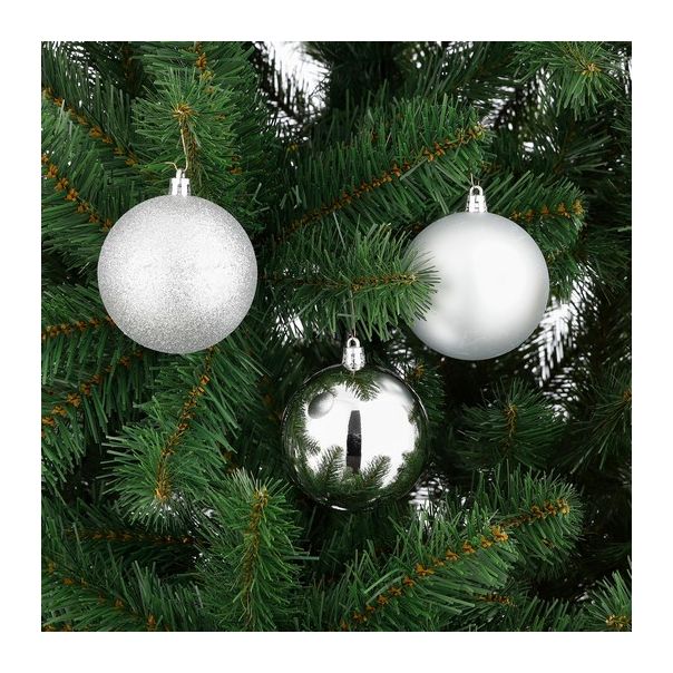 DEKOR DOM Set novogodišnjih ukrasa 46/1 1028454, srebrna - 041257-1