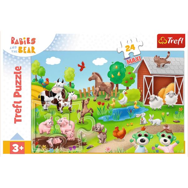 TREFL Puzzle maxi Bebe životinje i medvedići - 24 dela - 103222-14372