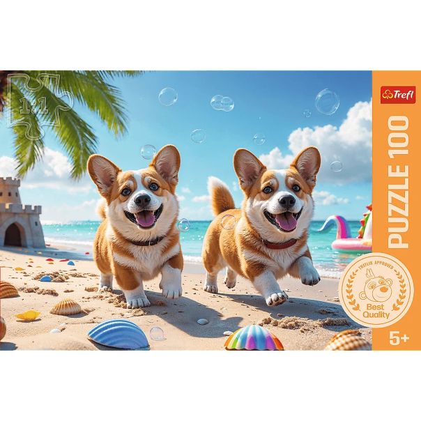 TREFL Puzzle Kuce Corgi - 100 delova - 103354-16536