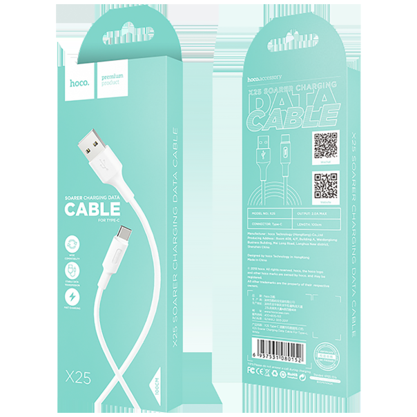 HOCO Kabl X25 Soarer USB tip C, bela - 10362-1