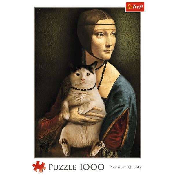 TREFL Puzzle Lady with a cat 10663 - 1.000 delova - 103756-10663