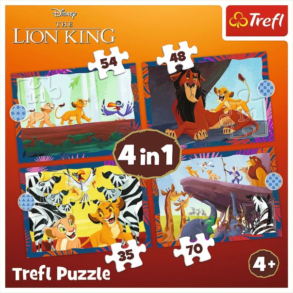 TREFL Puzzle Lion King 4u1 - 54,48, 35, 70 delova - 103838-34653