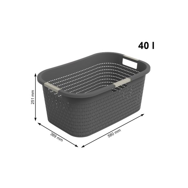 ROTHO Korpa za veš 40L Country, siva - RLC40A