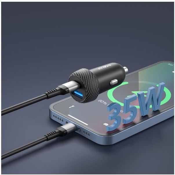 CELLY Auto punjač 35W sa USB-C i USB-A portovima - CC1USBC1USBA35W