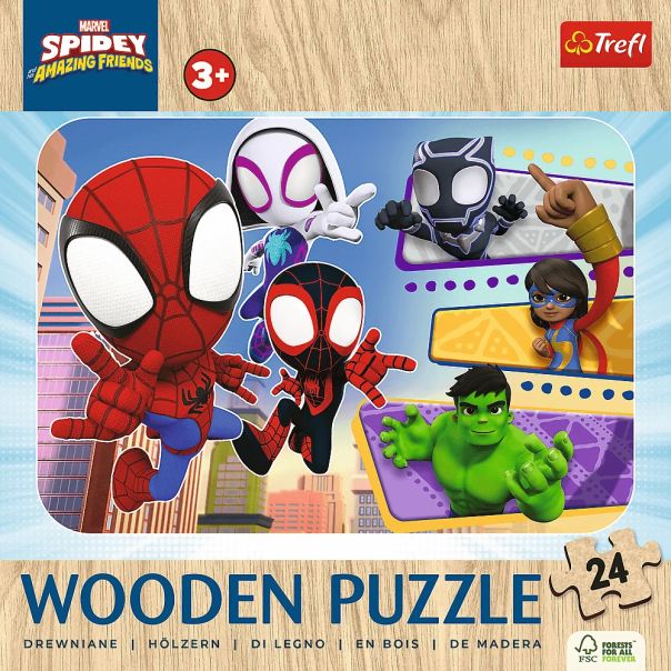 TREFL Drvene puzzle Spidy 20274 - 24 dela - 104204-20274