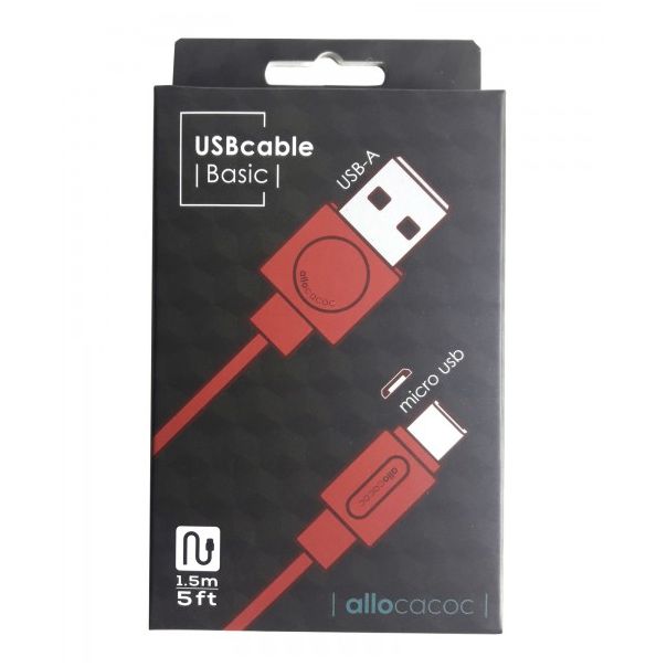 ALLOCACOC DESIGNNEST Flat micro usb kabl 10452RD/USBMBC, crveni - 10452RD-USBMBC