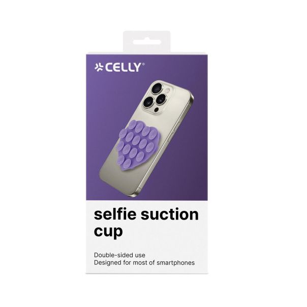 CELLY Silikonski držač u obliku srca, ljubičasta - FIXHEARTVL