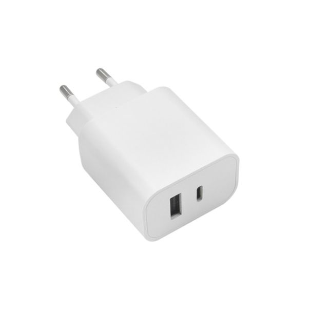 MAXLIFE Punjač 20W sa USB-A i USB-C ulazom, bela - OEM0101138