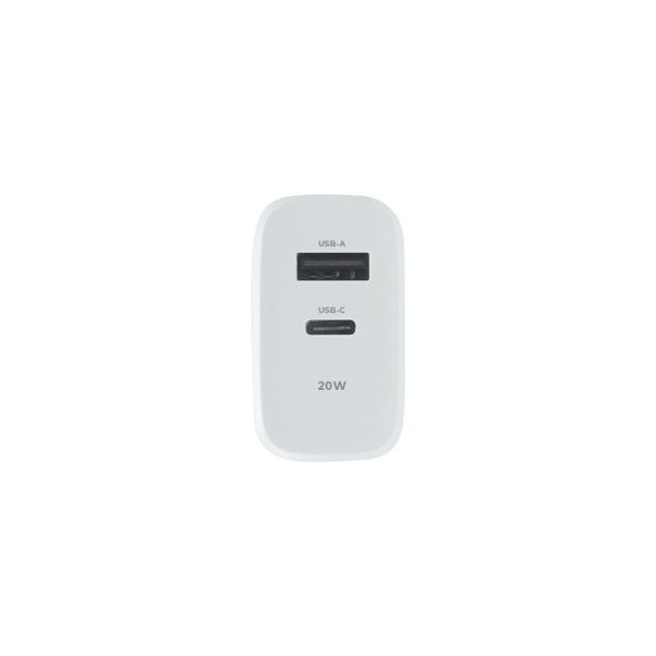 MAXLIFE Punjač 20W sa USB-A i USB-C ulazom, bela - OEM0101381