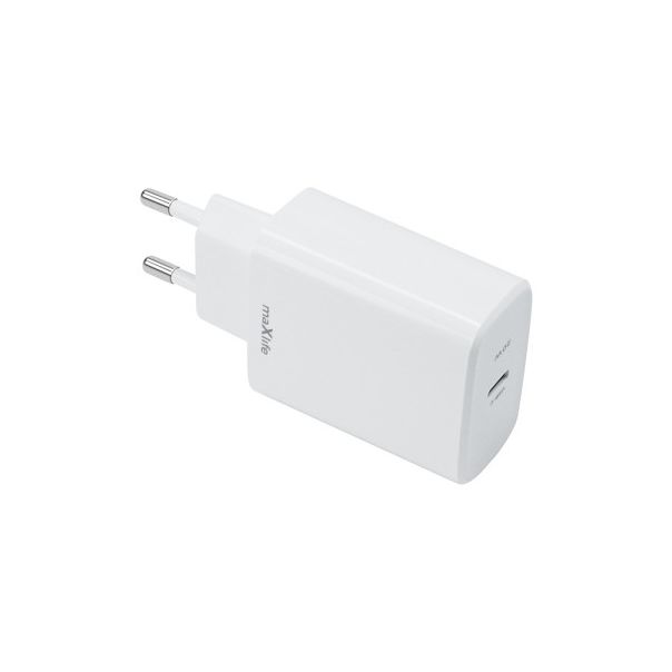 MAXLIFE Punjač 20W sa USB-C ulazom, bela - OEM0101380
