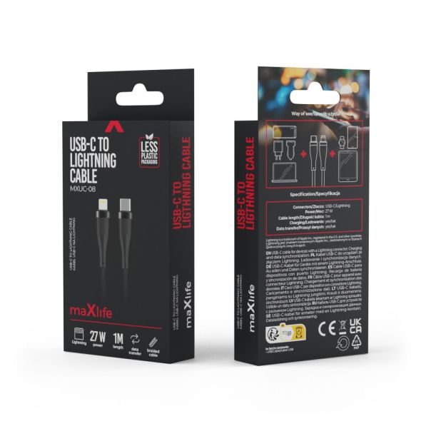 MAXLIFE Kabl sa brzim punjenjem USB-C na Lightning - OEM0101188