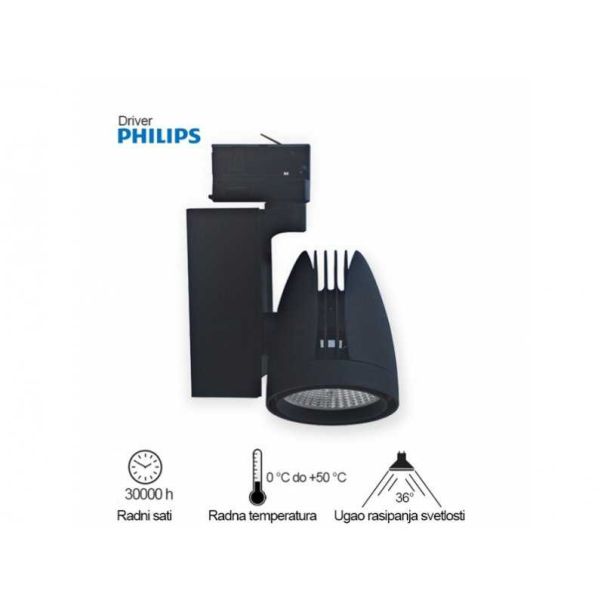 BBLINK LED Reflektor šinski 337201-2 30w 4000k crni trofazni - 105484