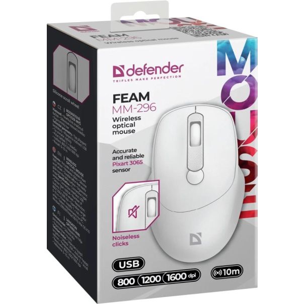 Bežični miš Defender Feam MM-296 beli - EP1912744