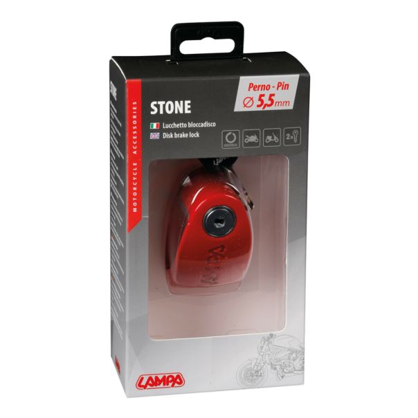 LAMPA Stone disk katanac red - 10588LAMRD