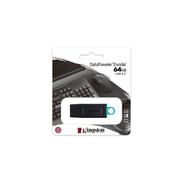 KINGSTON USB flash memorija 64GB DataTraveler Exodia, crna - 0001189101