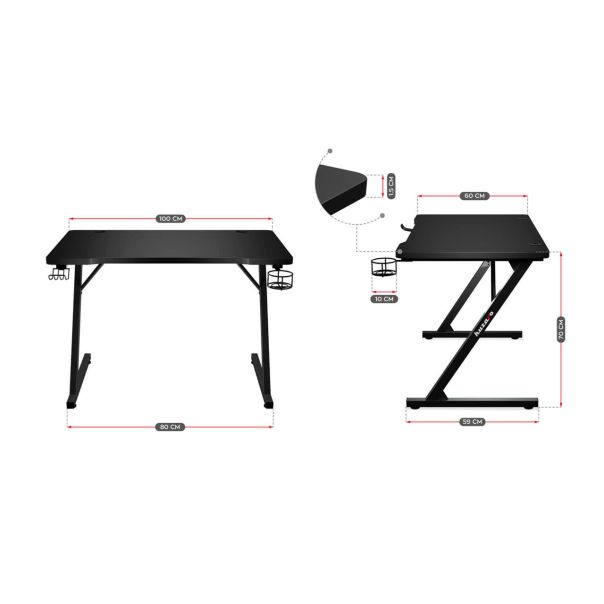 Huzaro Gaming sto Hero 1.8 Crni 100x60cm - 1069-1