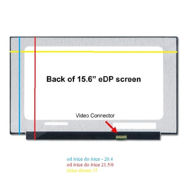 LED Ekran za laptop 15.6 SLIM 30 FHD IPS KRAĆI bez kacenja - 107724