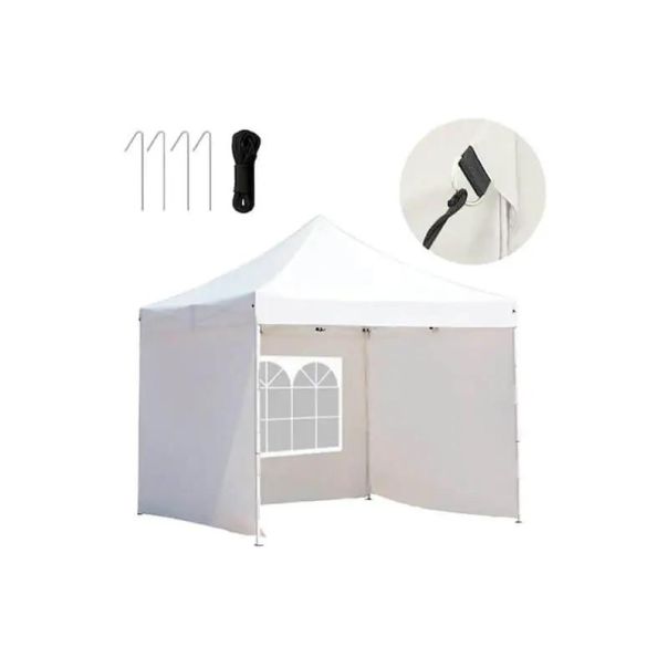Paviljon Sa Mehanizmom 3x3m Beli Tri Stranice Torba - 1078-1-1-1