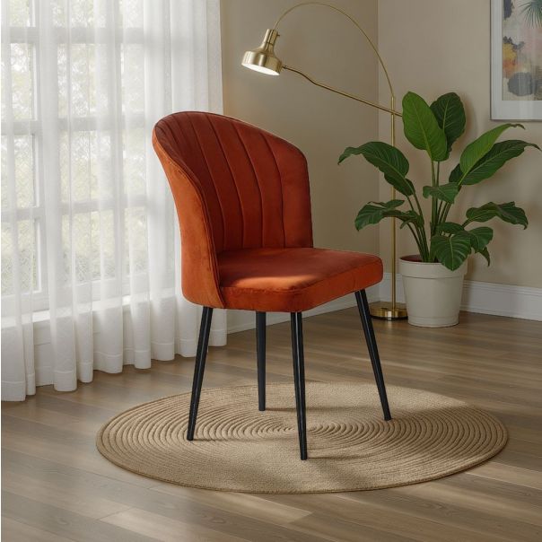 HANAH HOME Set trpezarijskih stolica Rubi 4/1, narandžasta/crna - 107BCK1171