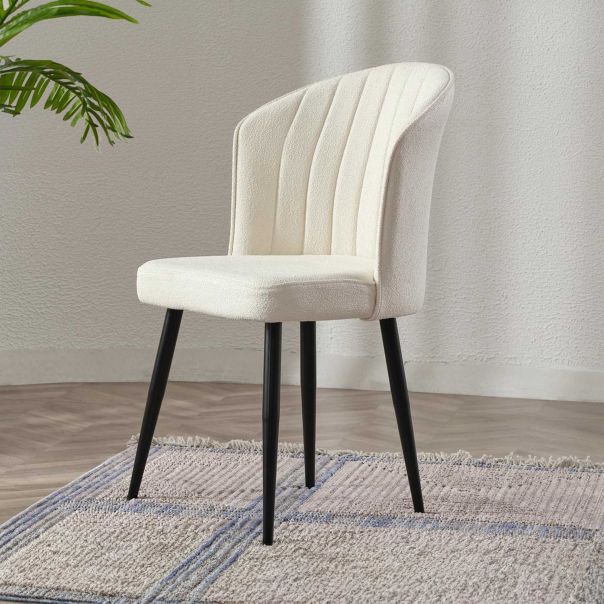 HANAH HOME Set trpezarijskih stolica Rubi 2/1, krem/crna - 107BCK1173
