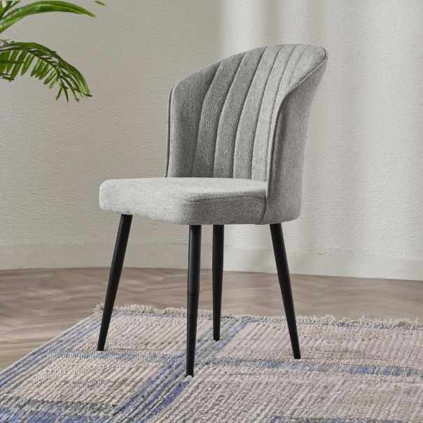 HANAH HOME Set trpezarijskih stolica Rubi 2/1, siva/crna - 107BCK1174