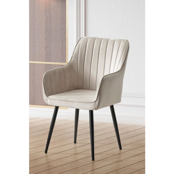 HANAH HOME Set trpezarijskih stolica Nova 2/1, krem/crna - 107BCK1179