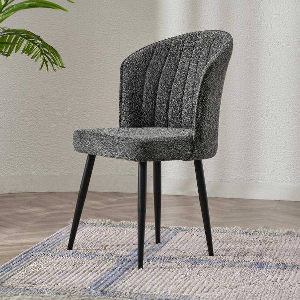 HANAH HOME Set trpezarijskih stolica Rubi 4/1, antracit/crna - 107BCK1185