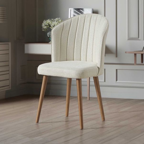 HANAH HOME Set trpezarijskih stolica Rubi 4/1, krem/tamnobraon - 107BCK1188