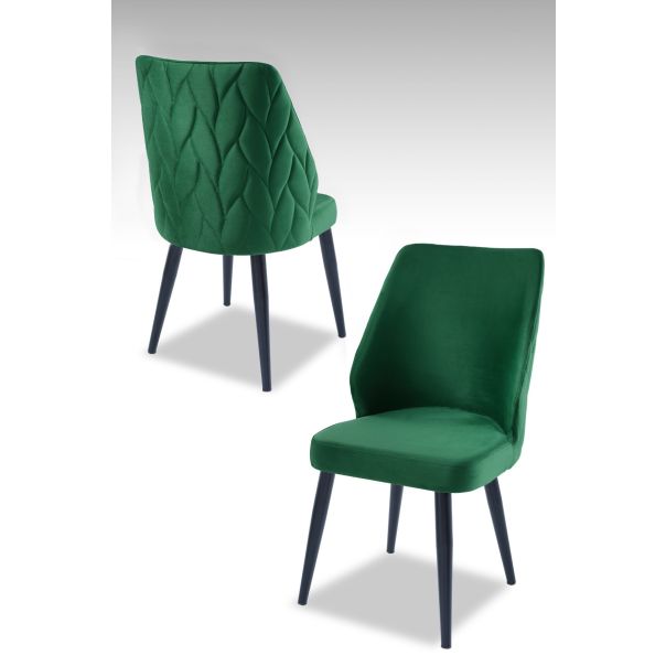 HANAH HOME Set trpezarijskih stolica Pufi 4/1, zelena/crna - 107BCK1196