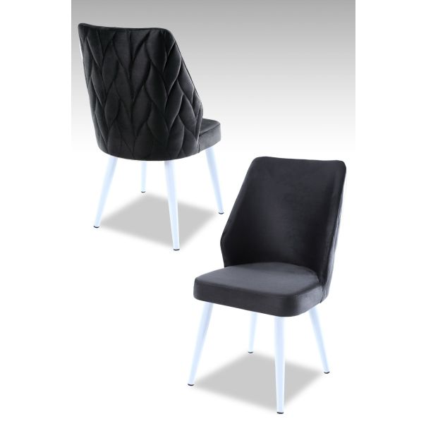 HANAH HOME Set trpezarijskih stolica Pufi 4/1, antracit/bela - 107BCK1213