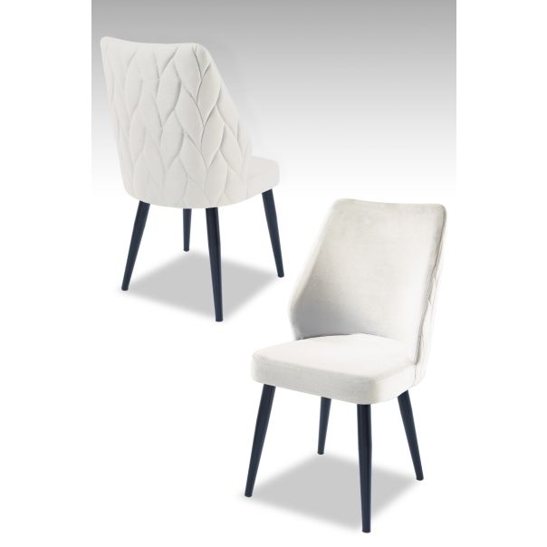 HANAH HOME Set trpezarijskih stolica Pufi 2/1, krem/crna - 107BCK1250