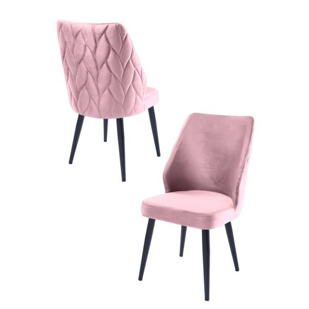 HANAH HOME Set trpezarijskih stolica Pufi 2/1, lila/crna - 107BCK1253