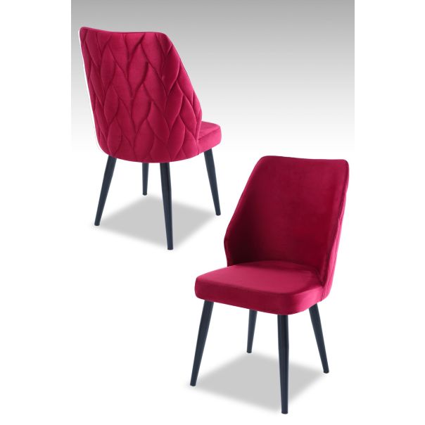 HANAH HOME Set trpezarijskih stolica Pufi 2/1 - crvena/crna - 107BCK1255