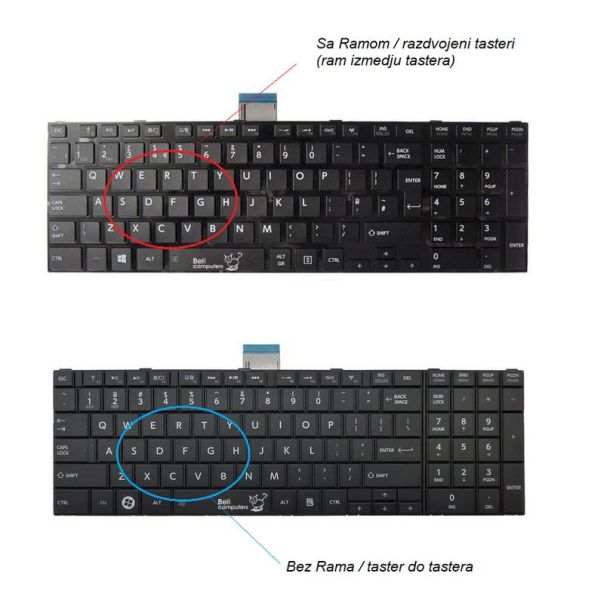 Tastatura za laptop Toshiba Satellite C850 C850D C855 C855D bez rama - 108282