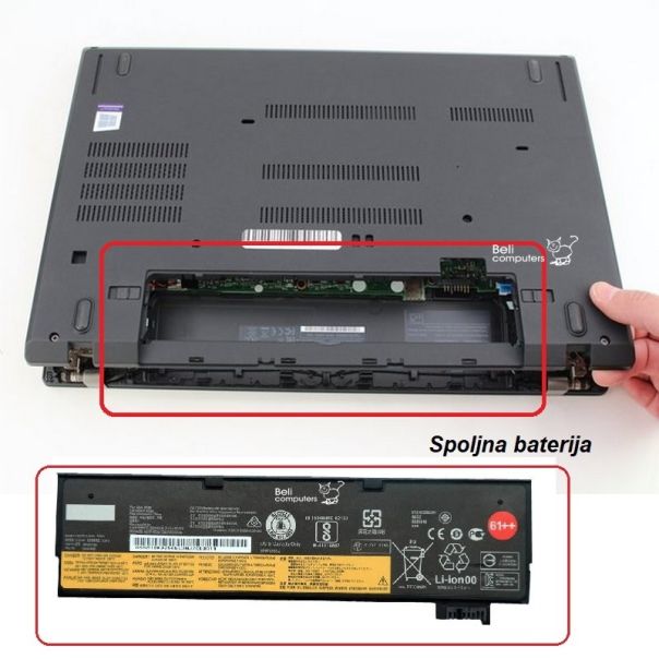 Baterija za laptop Lenovo ThinkPad T480 T470 A475 A485 61+ - spoljna - 108357