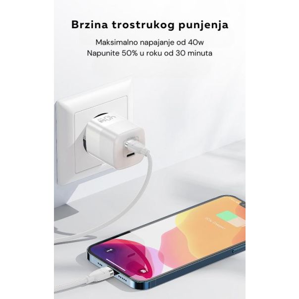 RY-C40A Punjač GaN Type C1+Type C2 40W - 109462