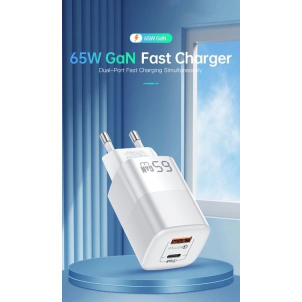 RY-U65A GaN Punjač Type C, USB-A 65w - 109463
