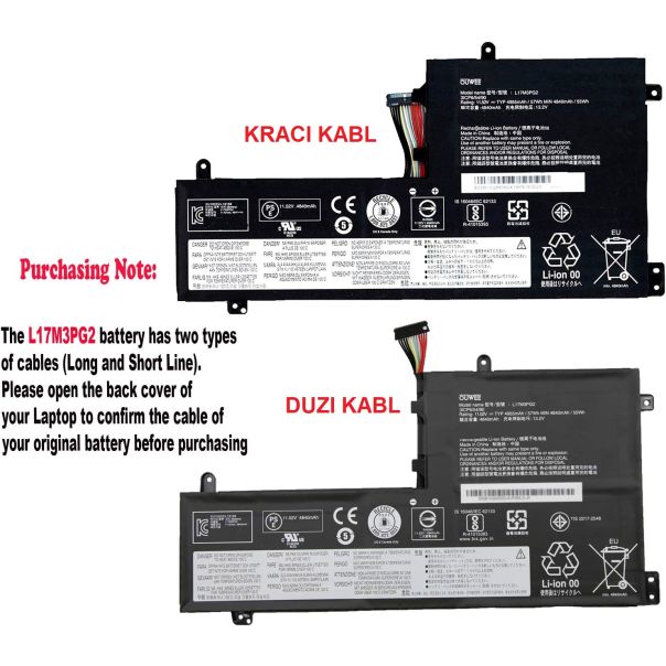 Baterija za laptop Lenovo Legion Y530-15ICH Y545-PG0 Y540-17IRH Y540-15IRH Y7000P Y7000 kraci kabl - 109900