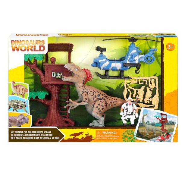 Set za igru Dinosaurus sa helikopterom i osmatračnicom na drvetu - 11-31186
