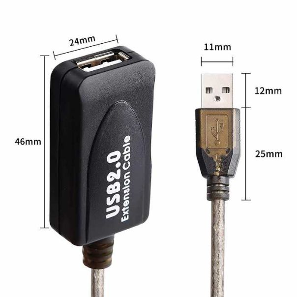 VELTEH USB produžni aktivni kabl 2.0 5m KT-USE-5m - 11-442